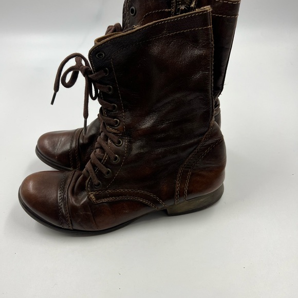 Steve Madden Leather Boots Lace Up Size 8 - Picture 3 of 5